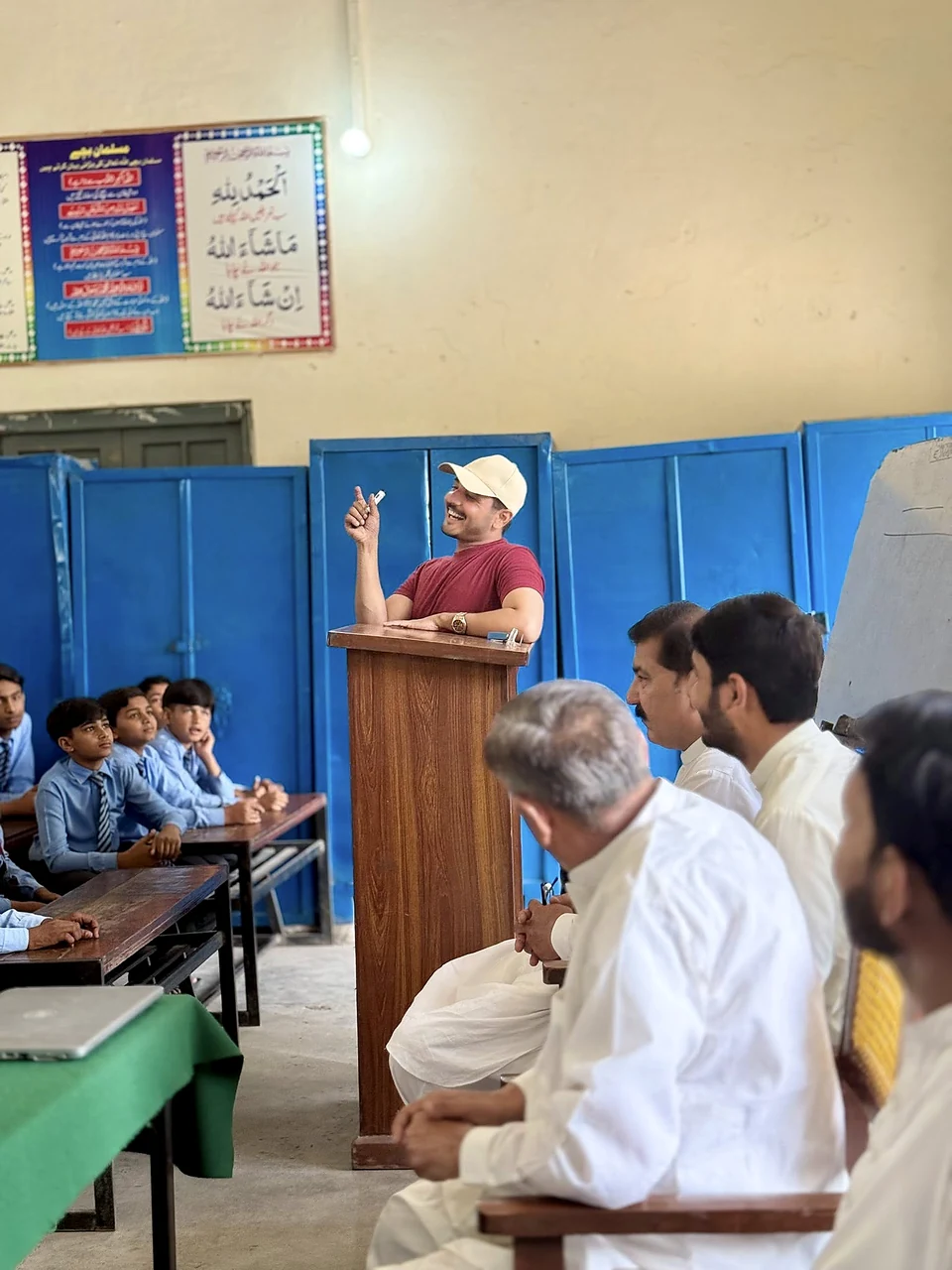 Speaking with students and faculty